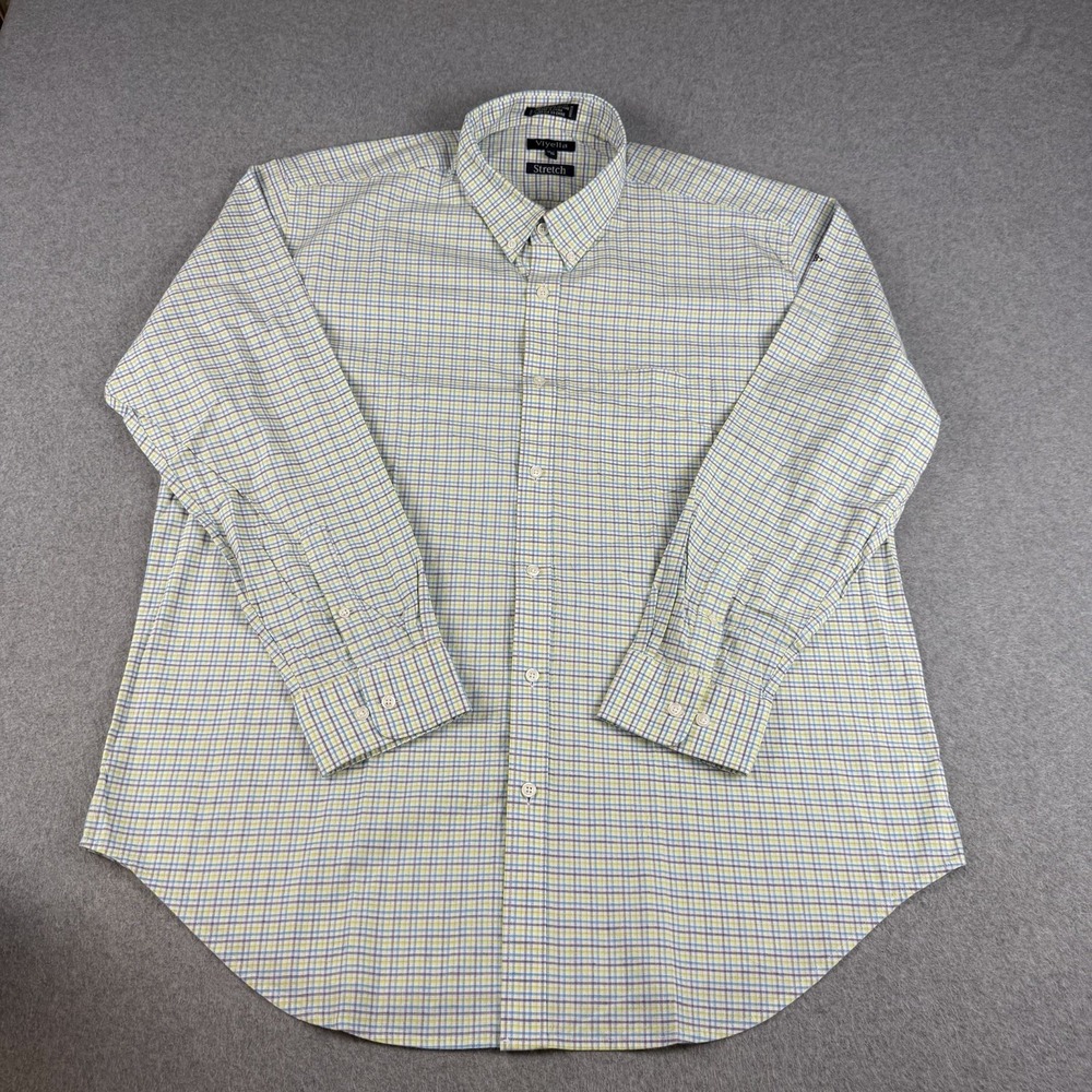 Viyella Stretch XL Button Down Tattersall Check Cotton Shirt Multicolor